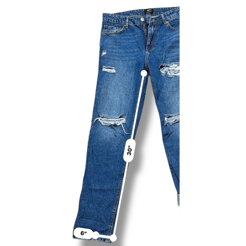 Forever 21 Straight Leg Ripped Distressed Denim Jeans Mens Size 32 - Picture 5 of 13
